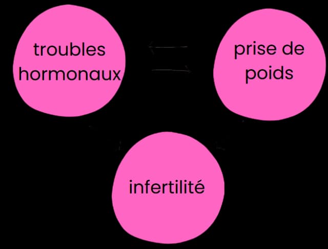 Schéma des troubles hormonaux : SOPK, endométriose, hypothyroïdie et leurs impacts sur la fertilité